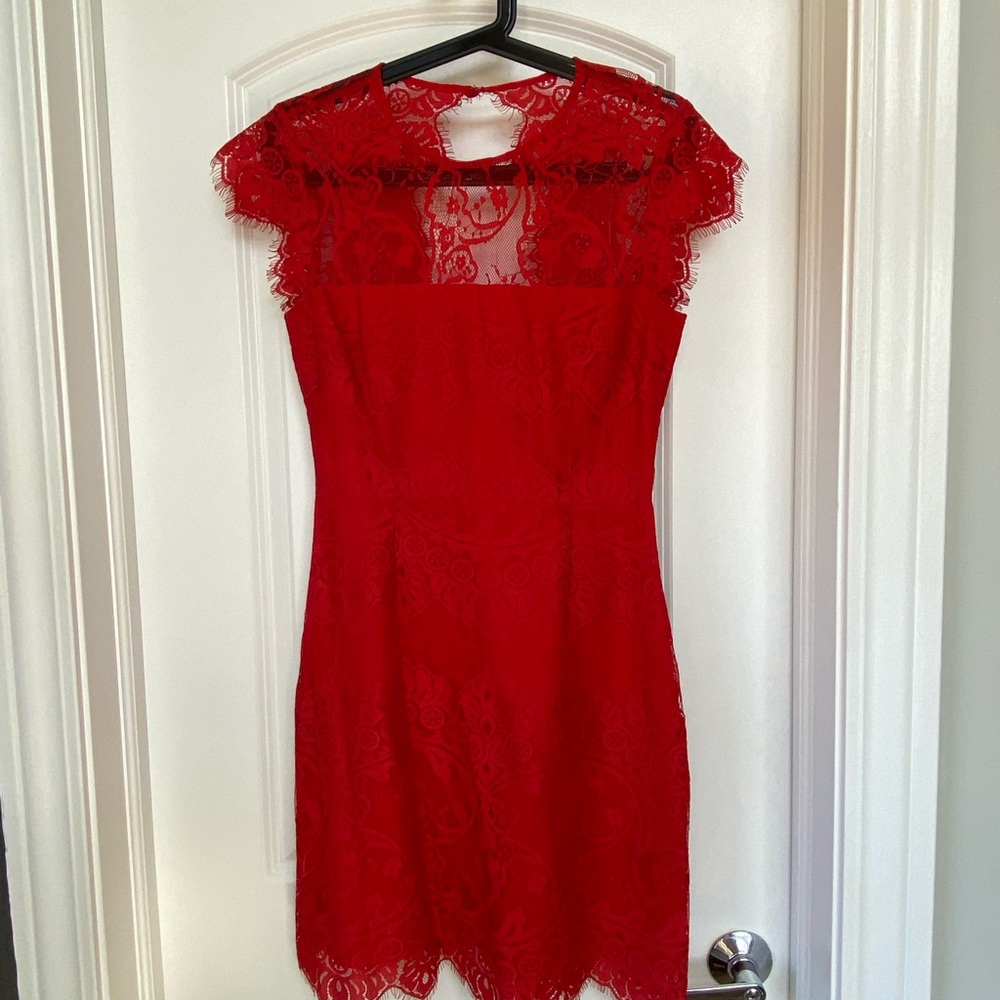 Red BB Dakota lace mini dress